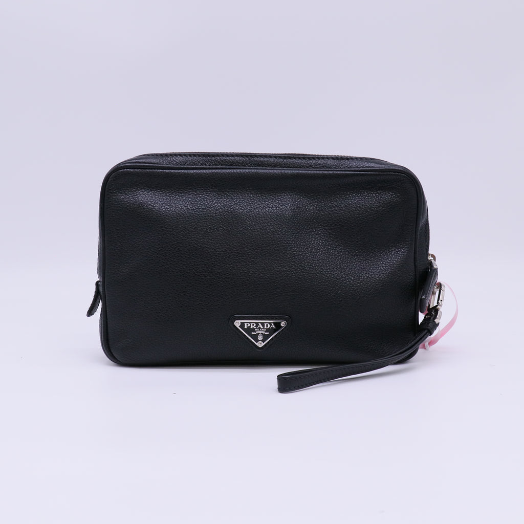 Prada Vitello Phenix Wristlet Clutch / Second Bag Twins LDJ4765