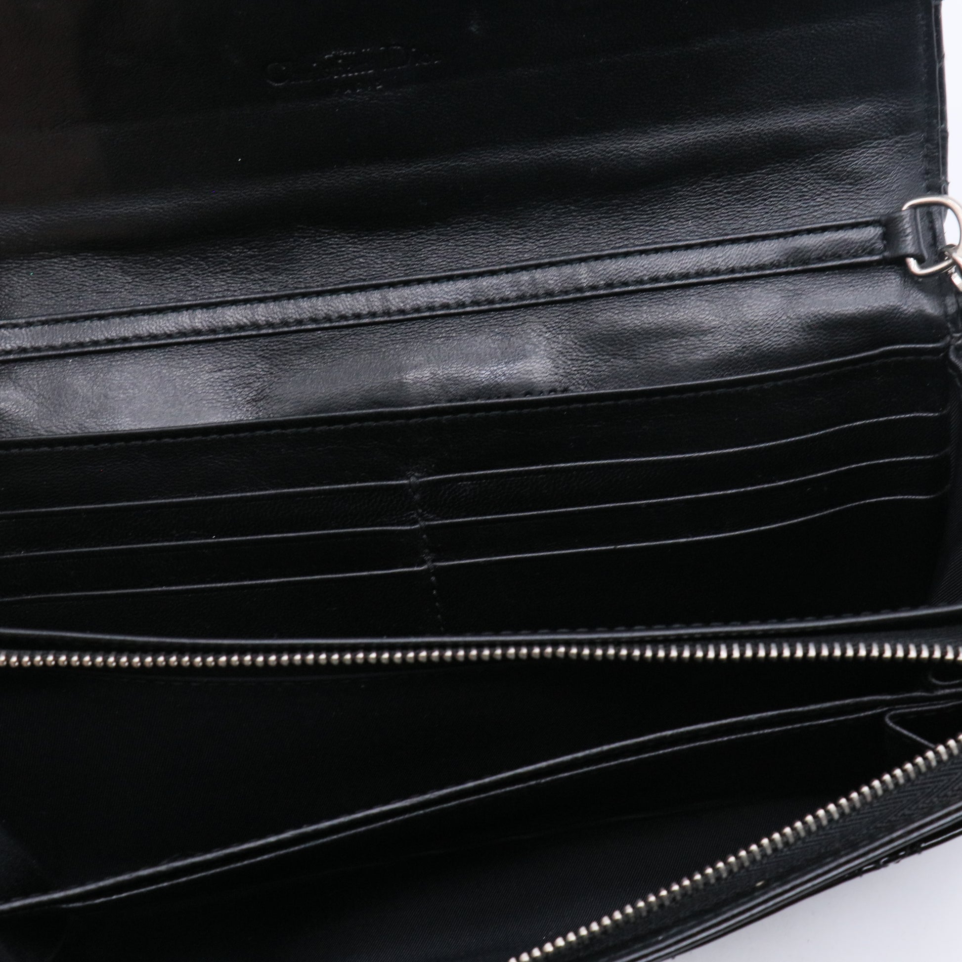 Black Cannage Quilted Patent Leather Wallet-On-Chain Clutch Bag  B20855