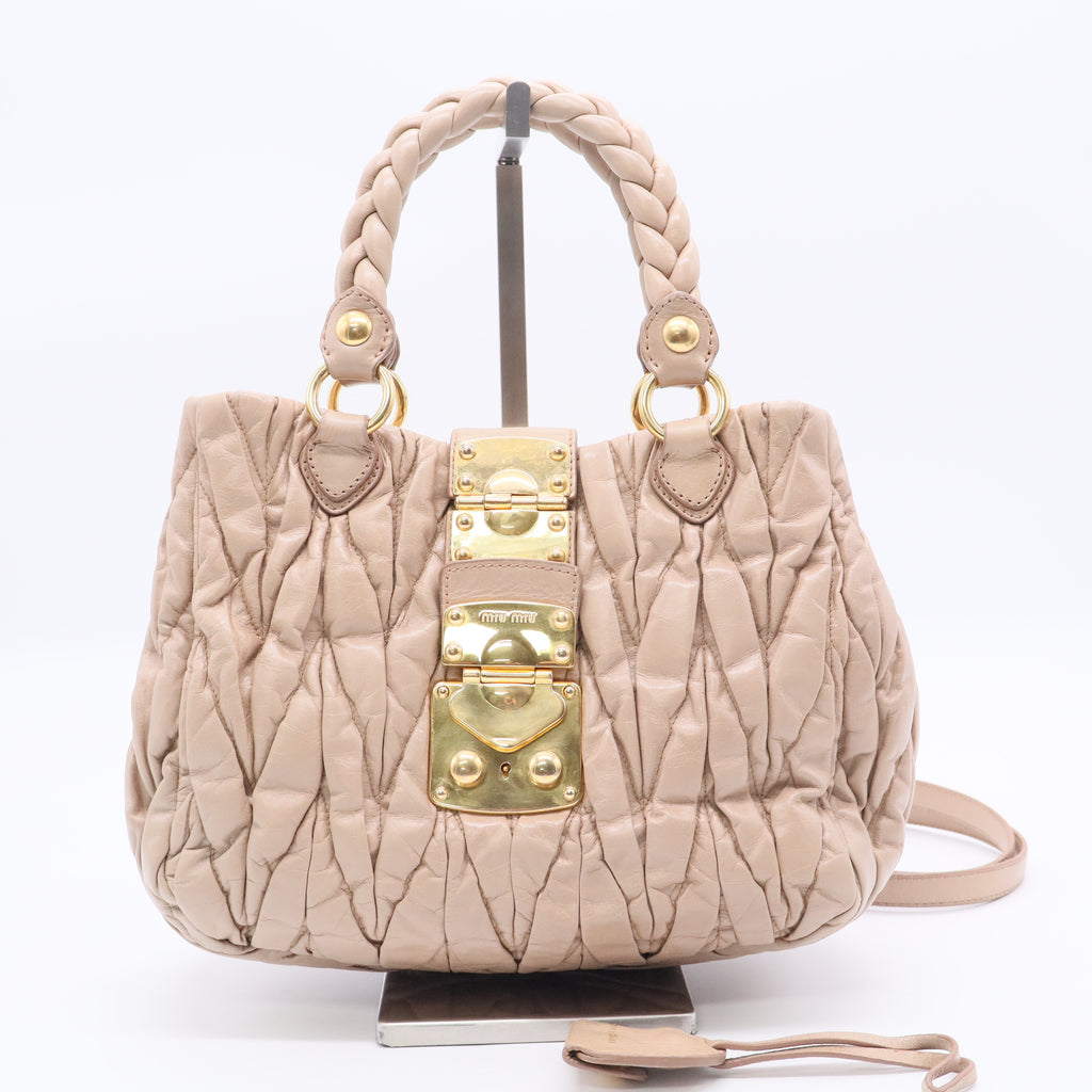 Coffer Convertible Satchel Matelasse Leather Medium Twins B20609