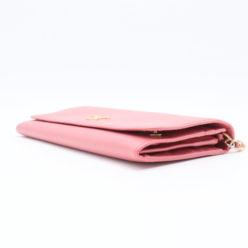 Saffiano Metal Continental Flap Wallet
