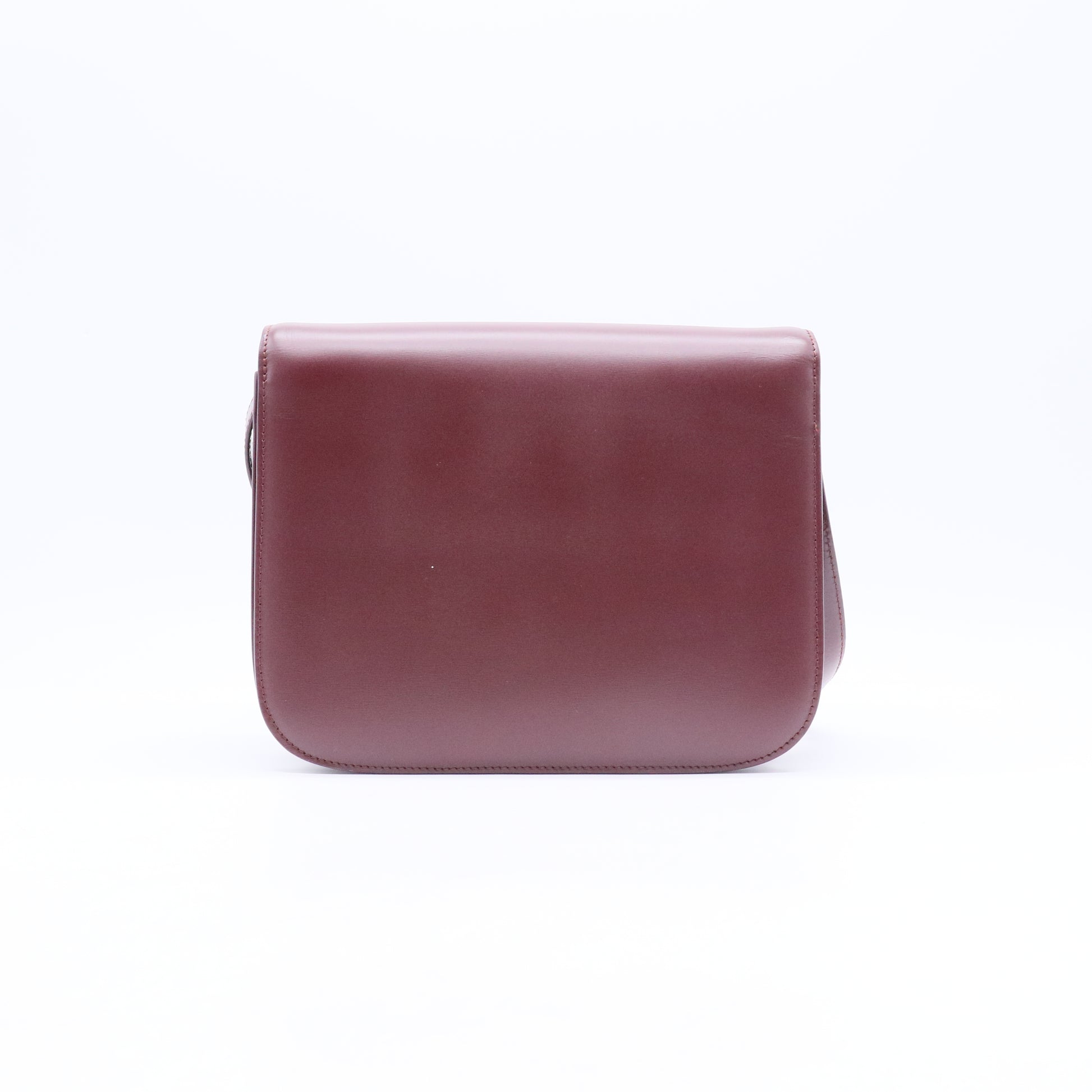 Box Calfskin Medium Classic Box Flap Bag Burgundy B21316