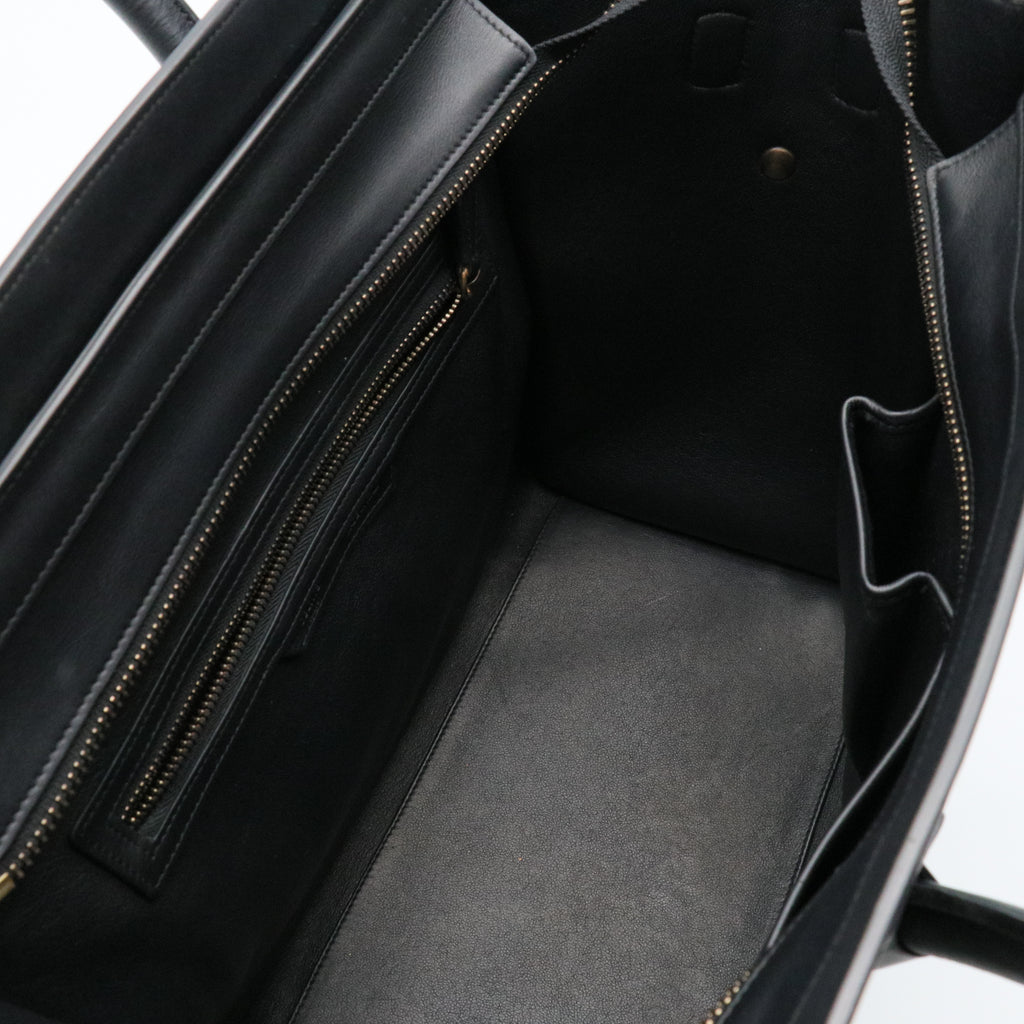 Bicolor Luggage Bag Leather Mini