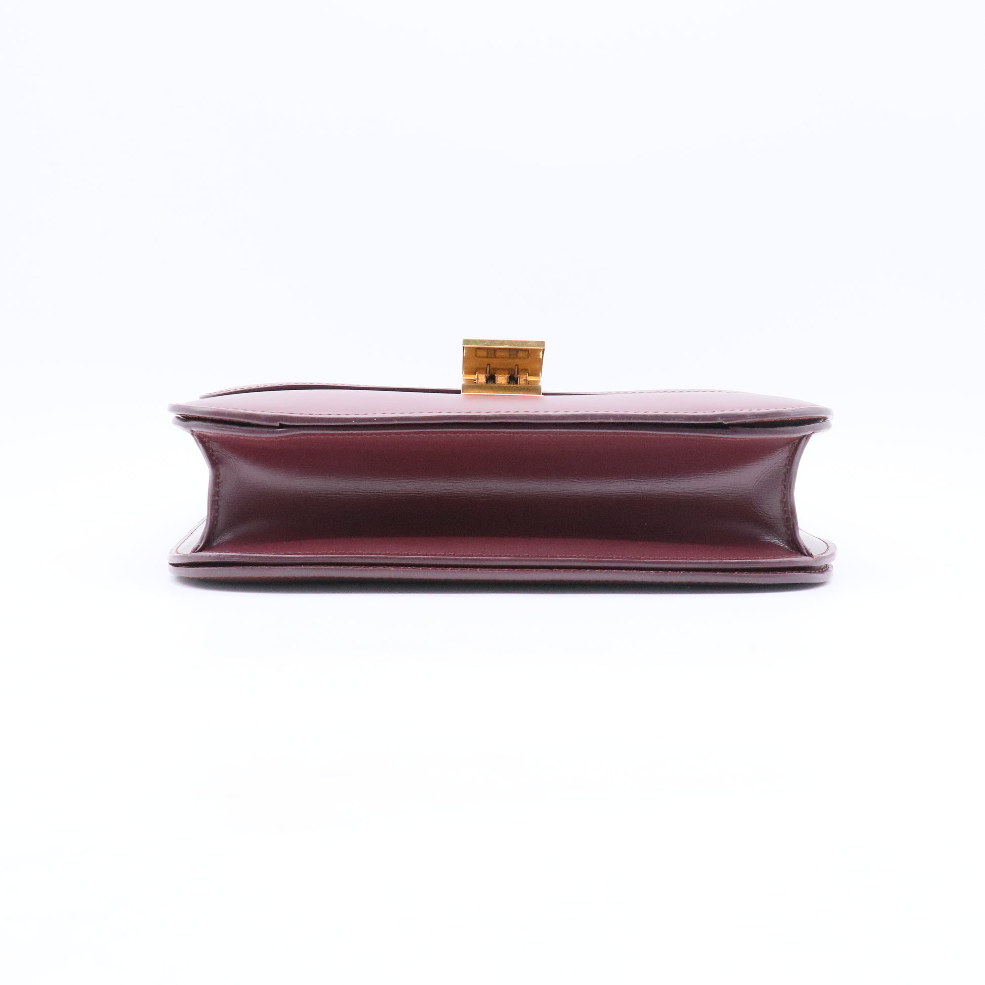 Box Calfskin Medium Classic Box Flap Bag Burgundy B21316