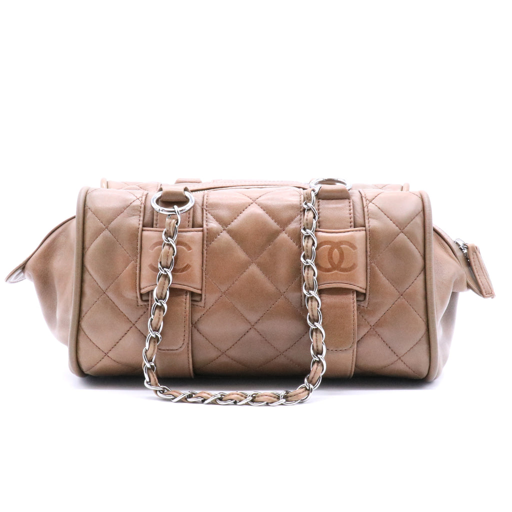 Casual Riviera Bowling Bag Quilted Calfskin Medium