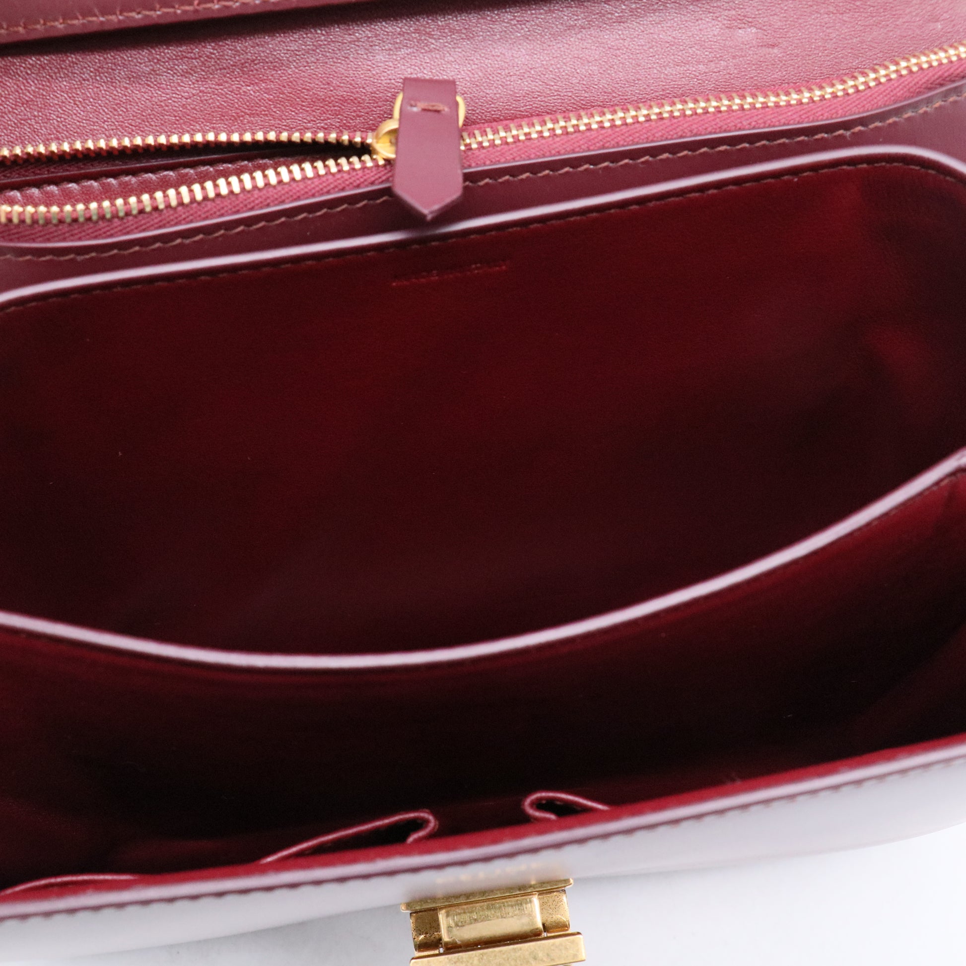 Box Calfskin Medium Classic Box Flap Bag Burgundy B21316