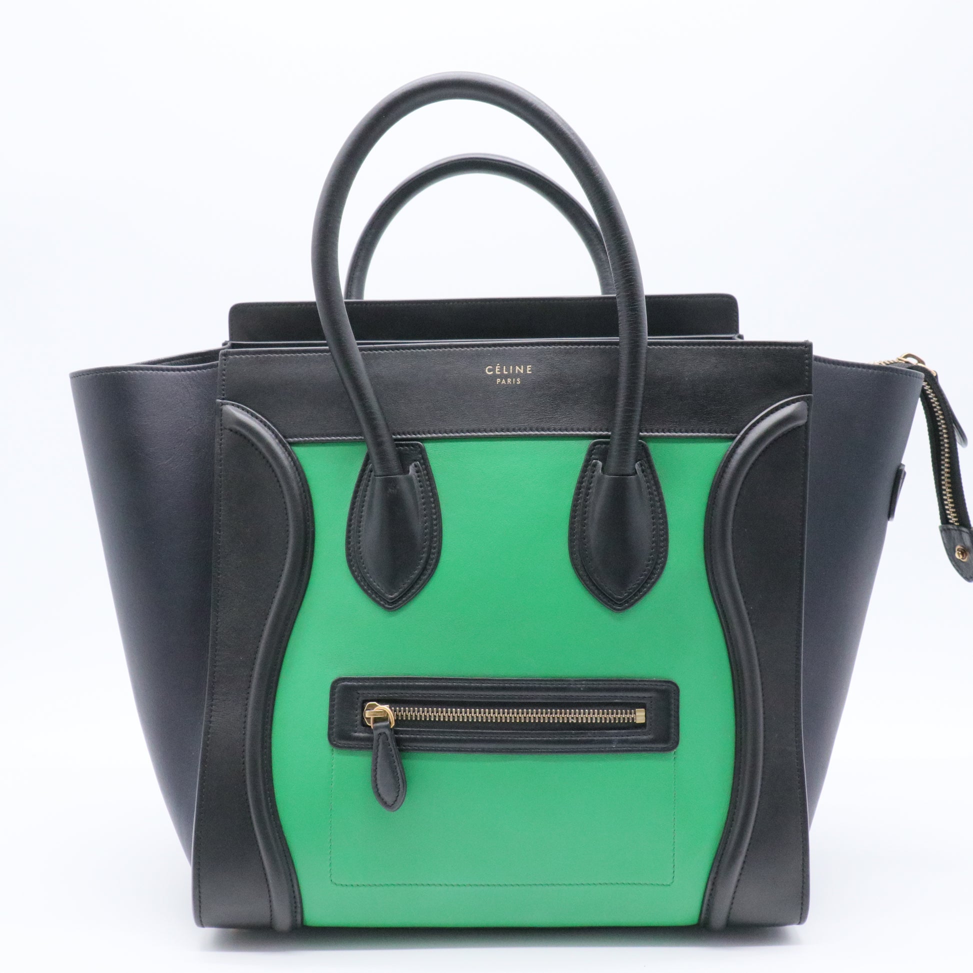 Bicolor Luggage Bag Leather Mini