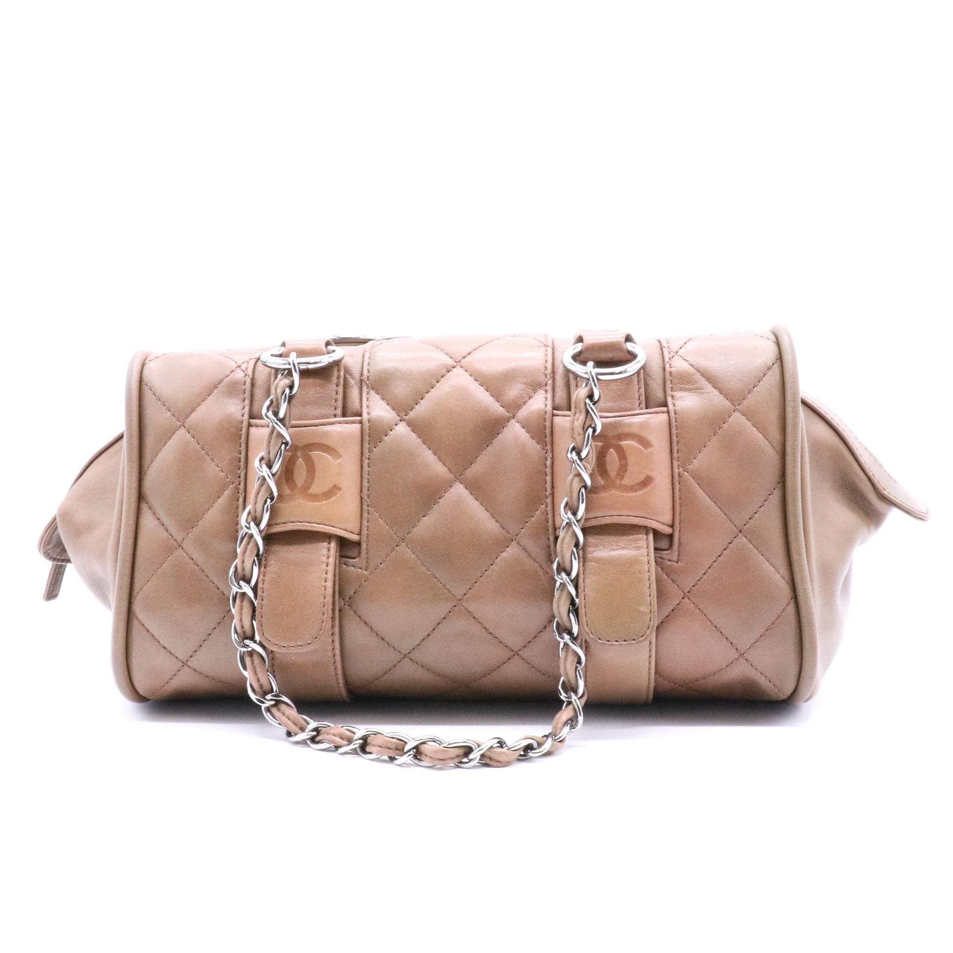 Casual Riviera Bowling Bag Quilted Calfskin Medium