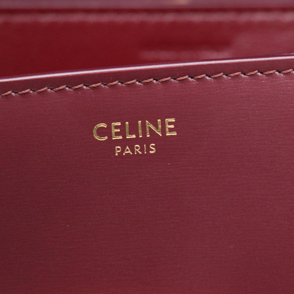 Box Calfskin Medium Classic Box Flap Bag Burgundy B21316