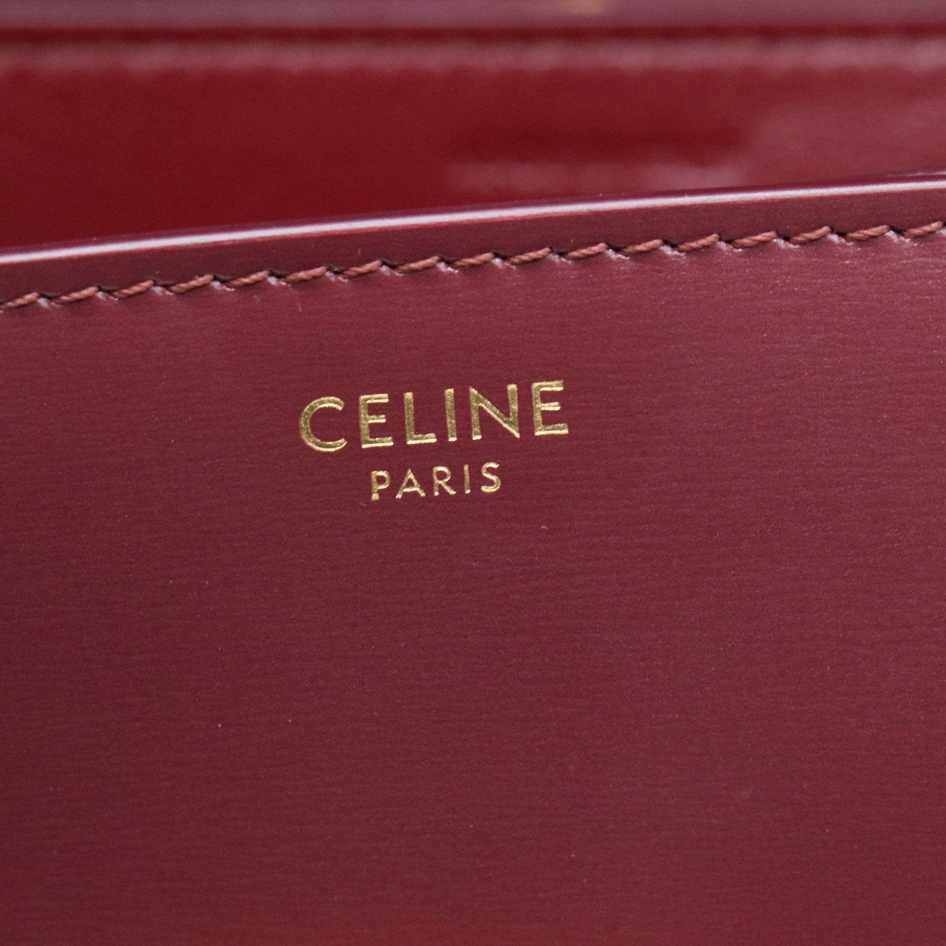 Box Calfskin Medium Classic Box Flap Bag Burgundy B21316