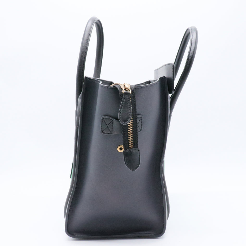 Bicolor Luggage Bag Leather Mini