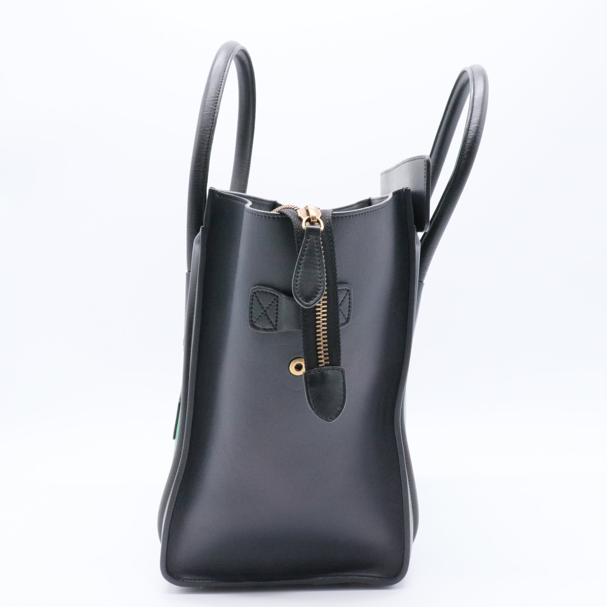Bicolor Luggage Bag Leather Mini