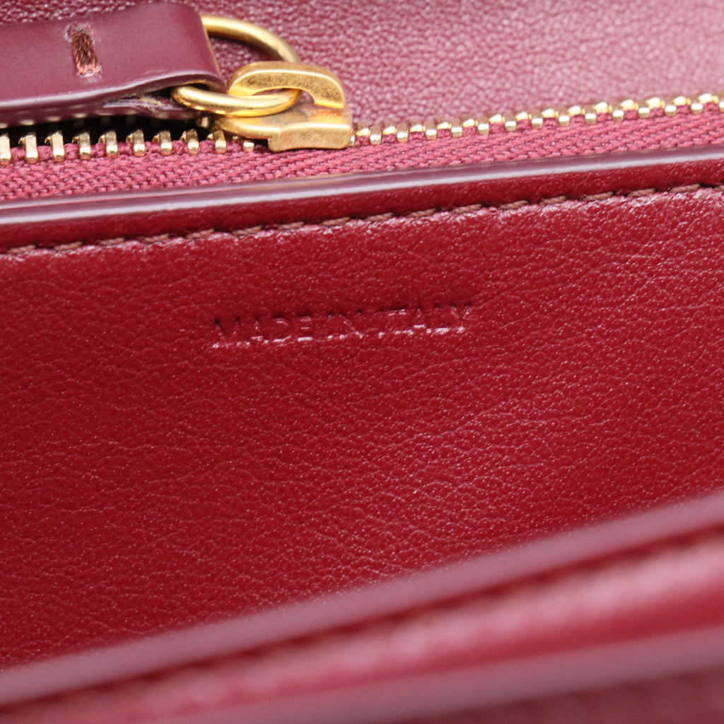 Box Calfskin Medium Classic Box Flap Bag Burgundy B21316