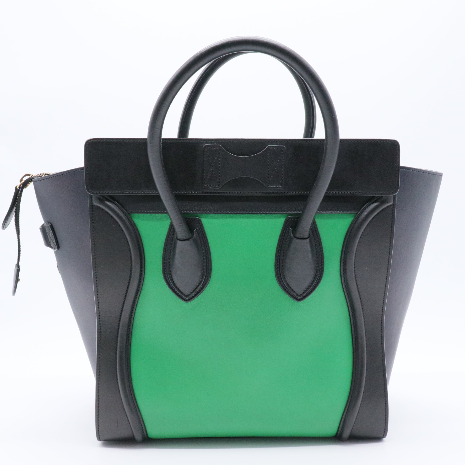 Bicolor Luggage Bag Leather Mini