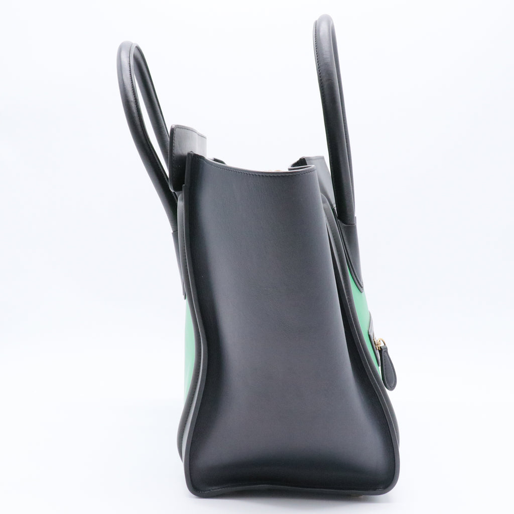 Bicolor Luggage Bag Leather Mini