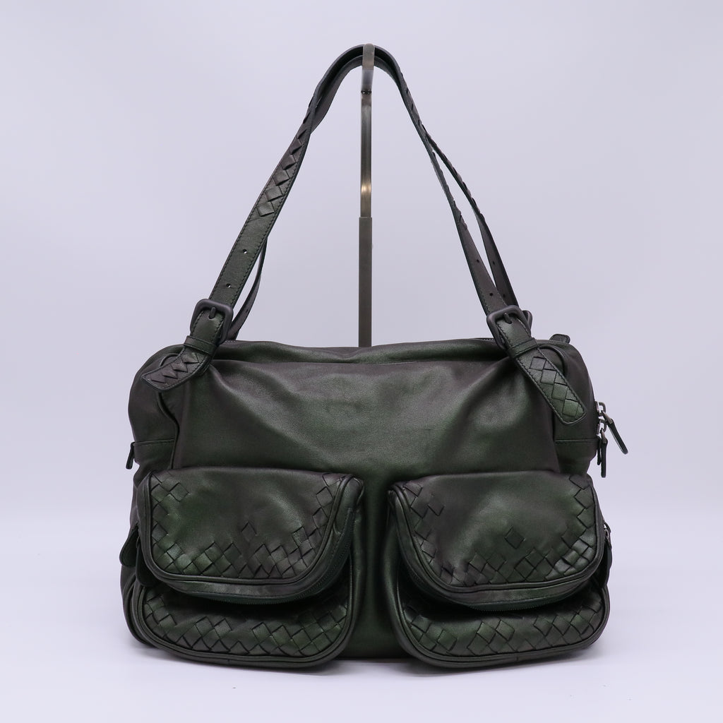 Bottega Veneta Intrecciato Nappa Leather Double Pocket Shoulder Bag Twins LDJ4758