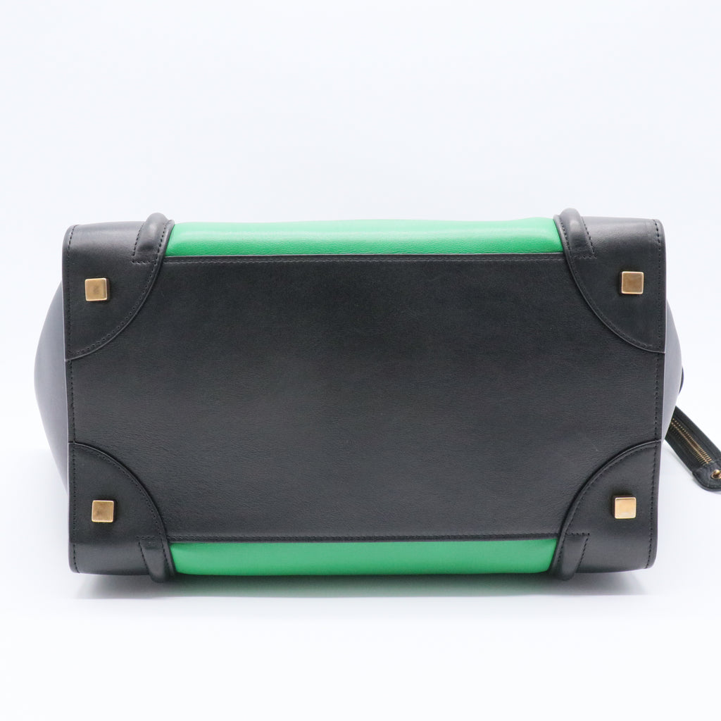 Bicolor Luggage Bag Leather Mini