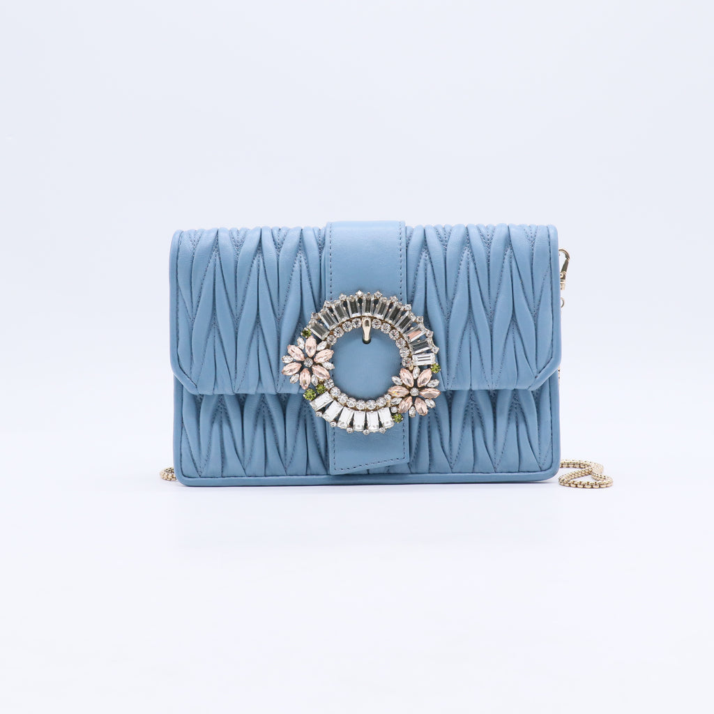 Miu Miu Matelassé Jewel Chain Clutch Bag B21103