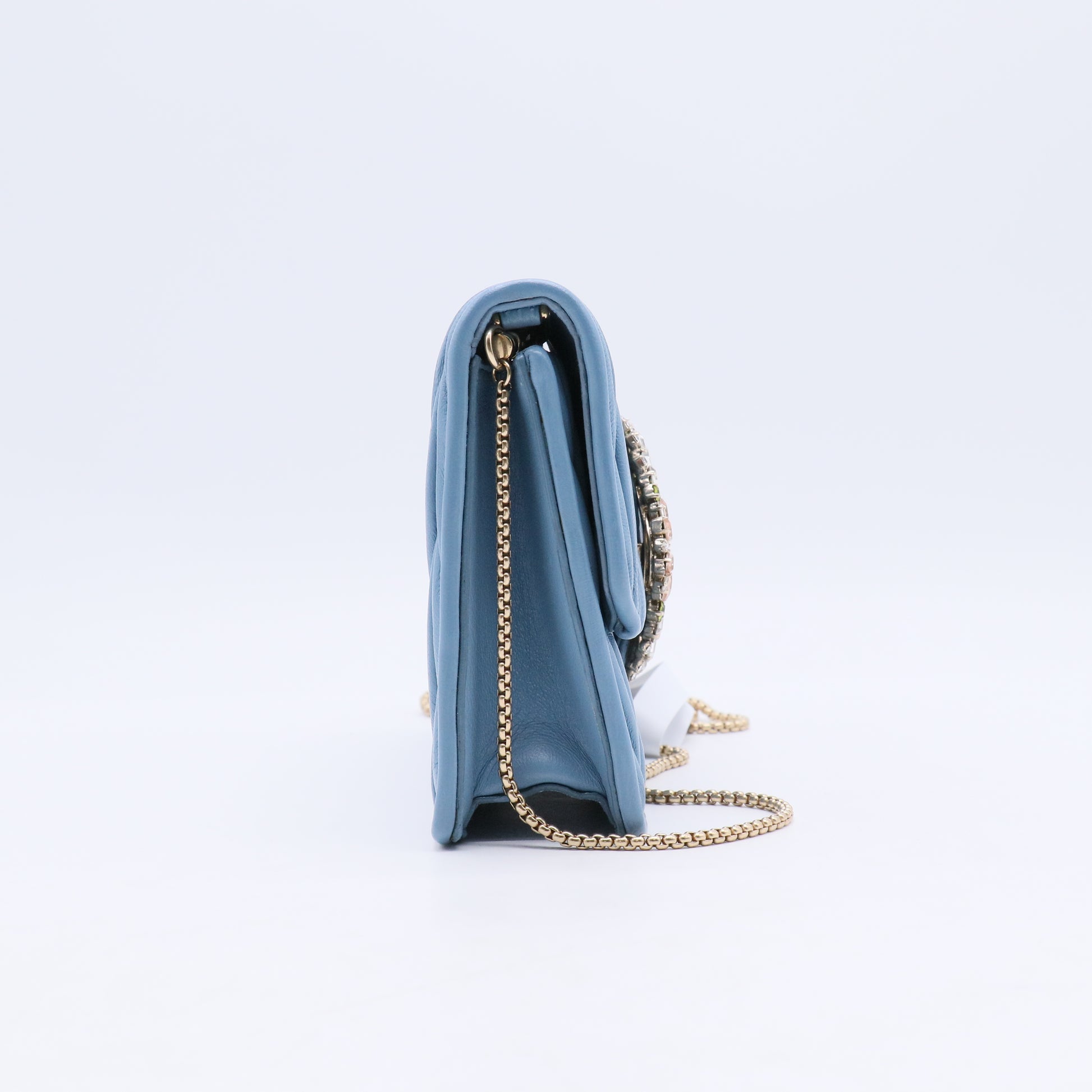 Miu Miu Matelassé Jewel Chain Clutch Bag B21103