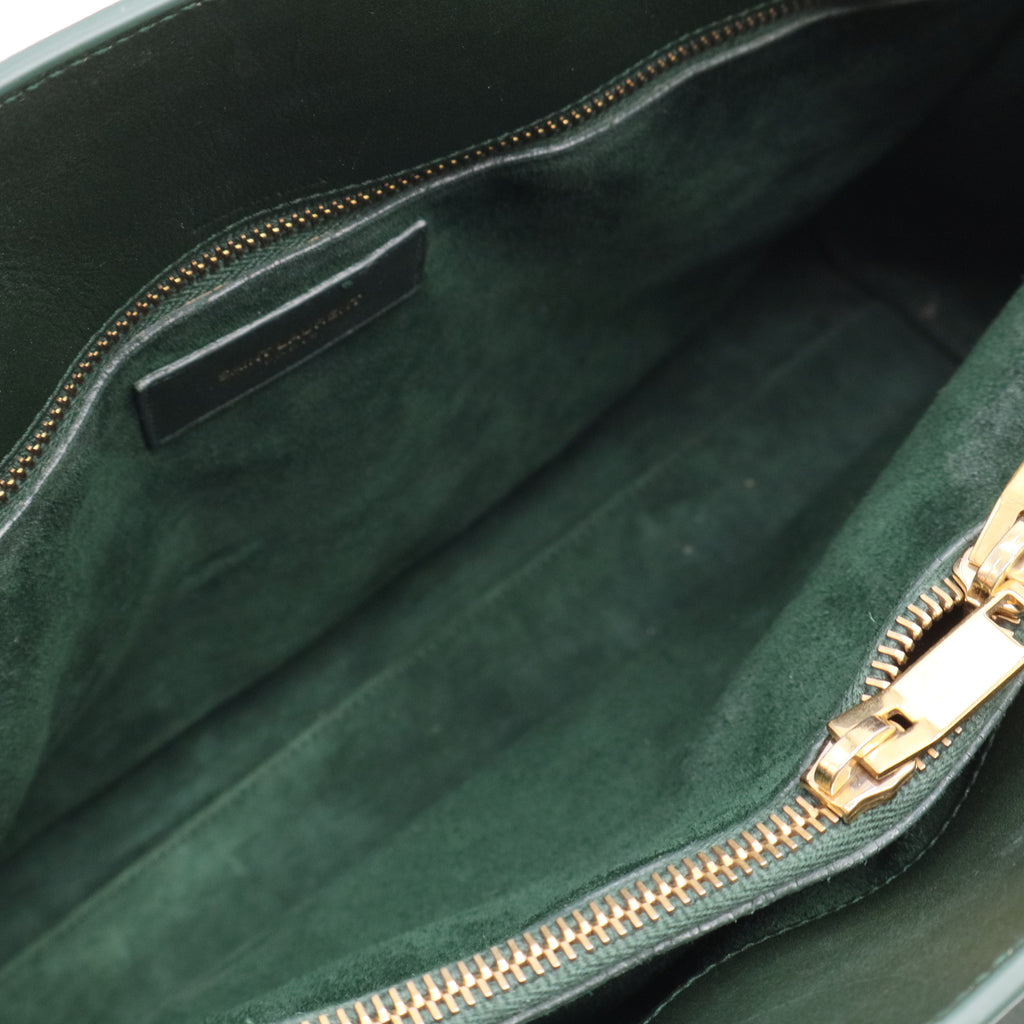 Green Leather Classic Sac De Jour Tote