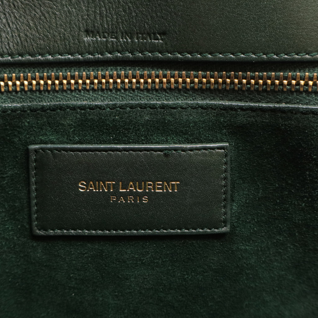 Green Leather Classic Sac De Jour Tote