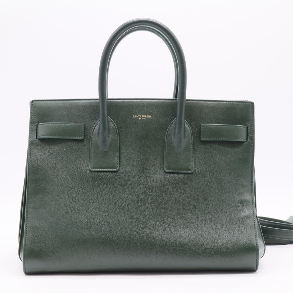 Green Leather Classic Sac De Jour Tote