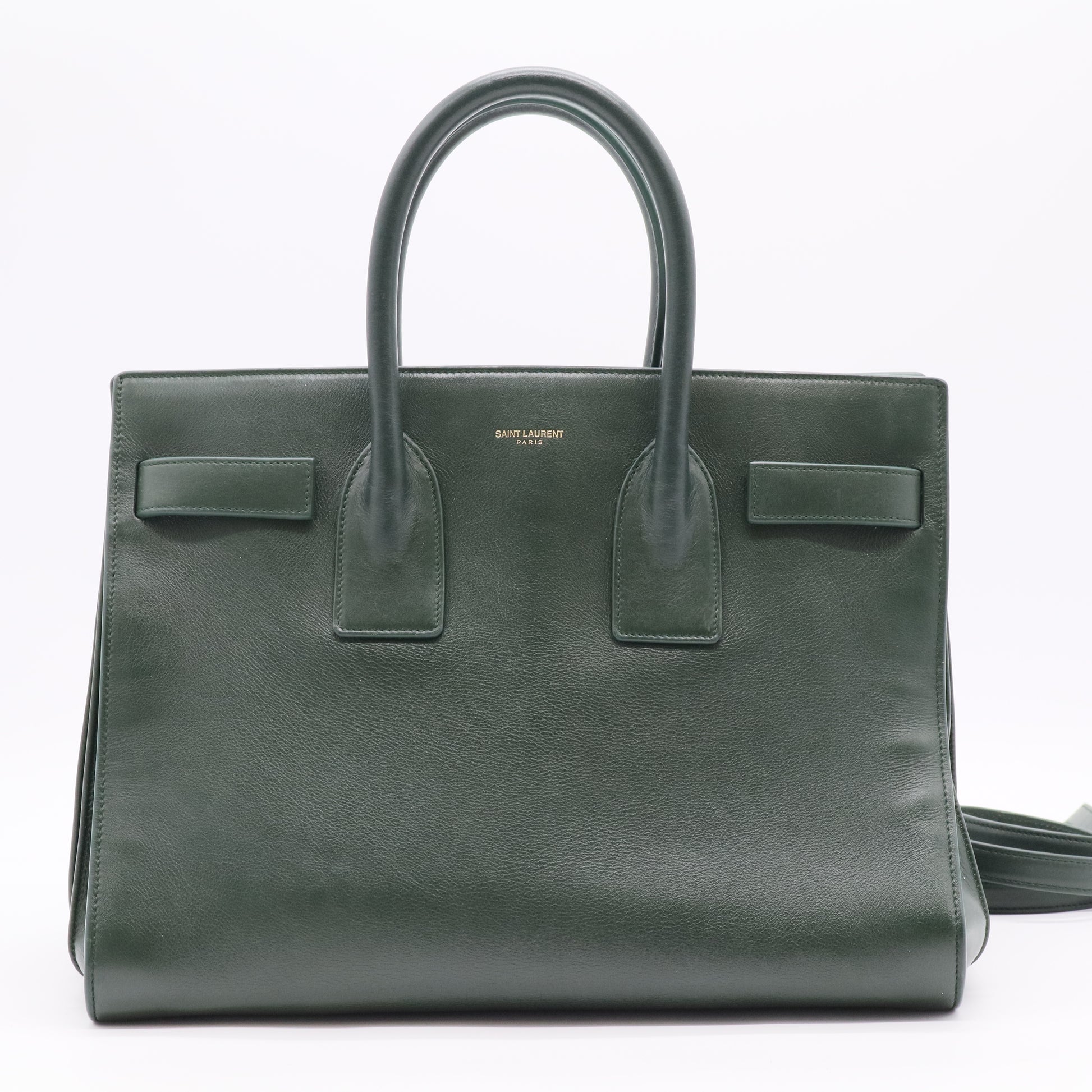 Green Leather Classic Sac De Jour Tote