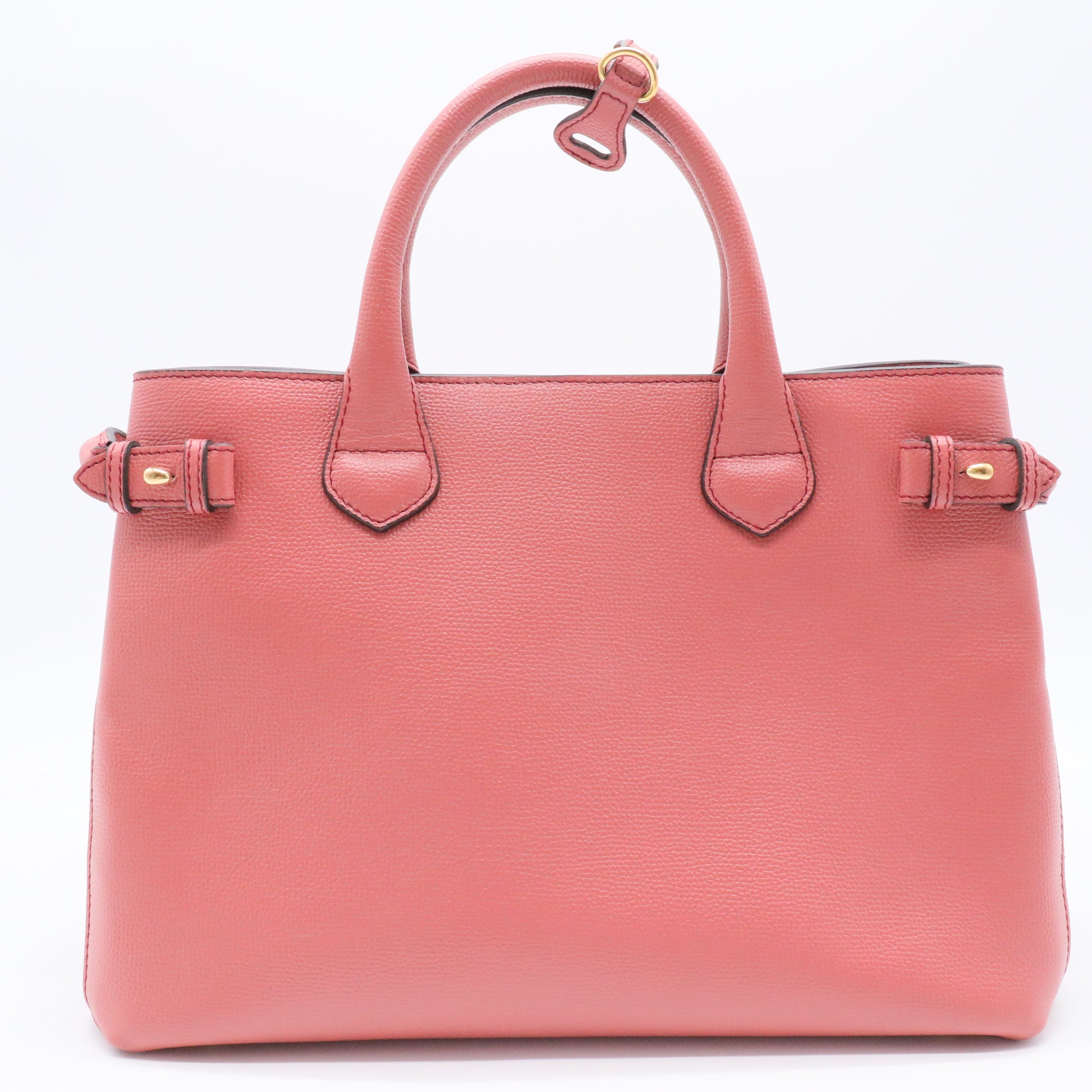 Grainy Calfskin House Check Small Banner Tote Mauve Pink