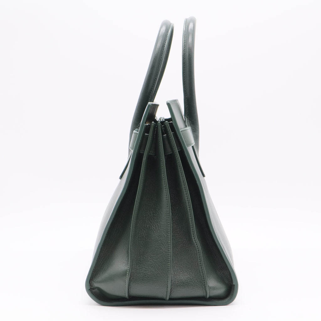 Green Leather Classic Sac De Jour Tote