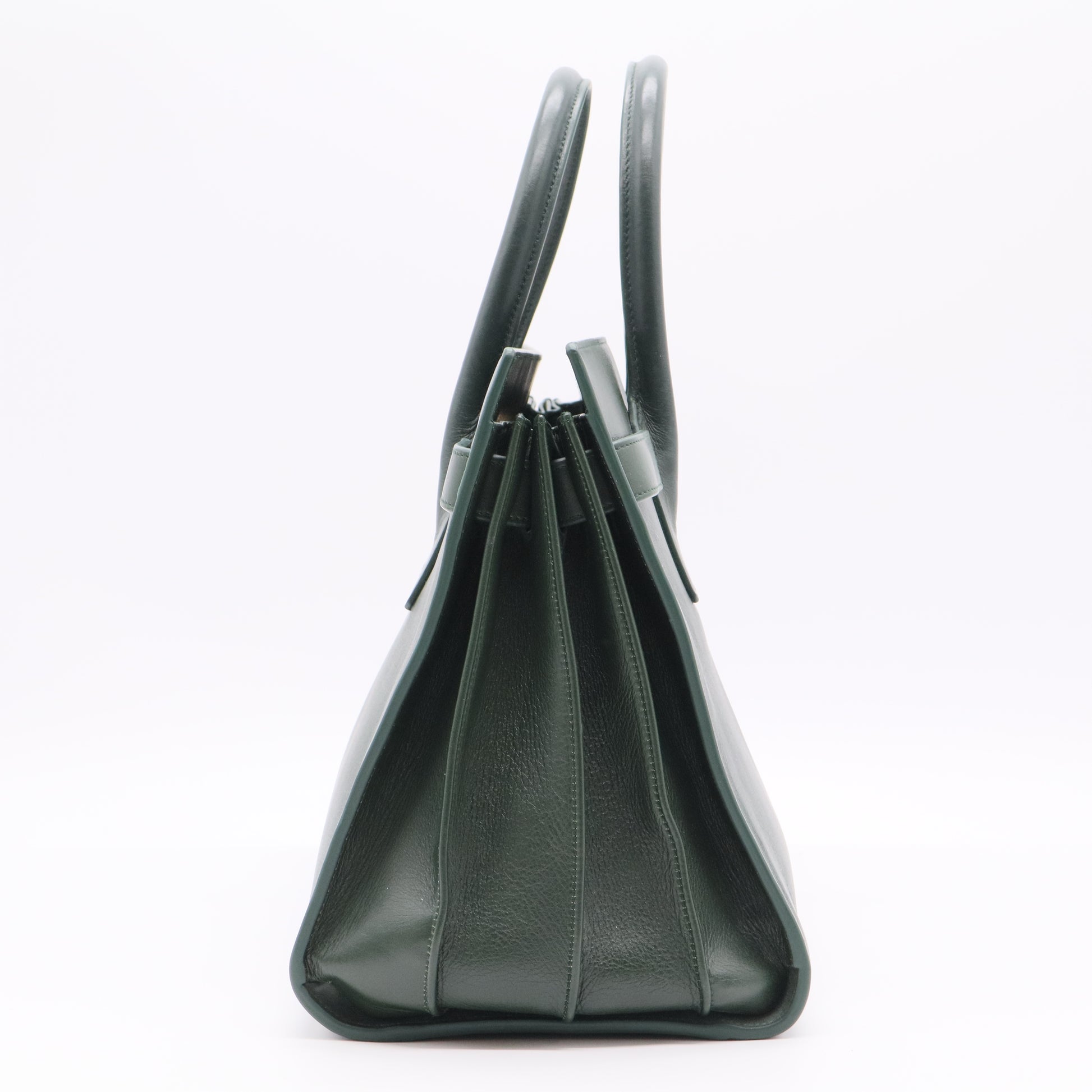 Green Leather Classic Sac De Jour Tote