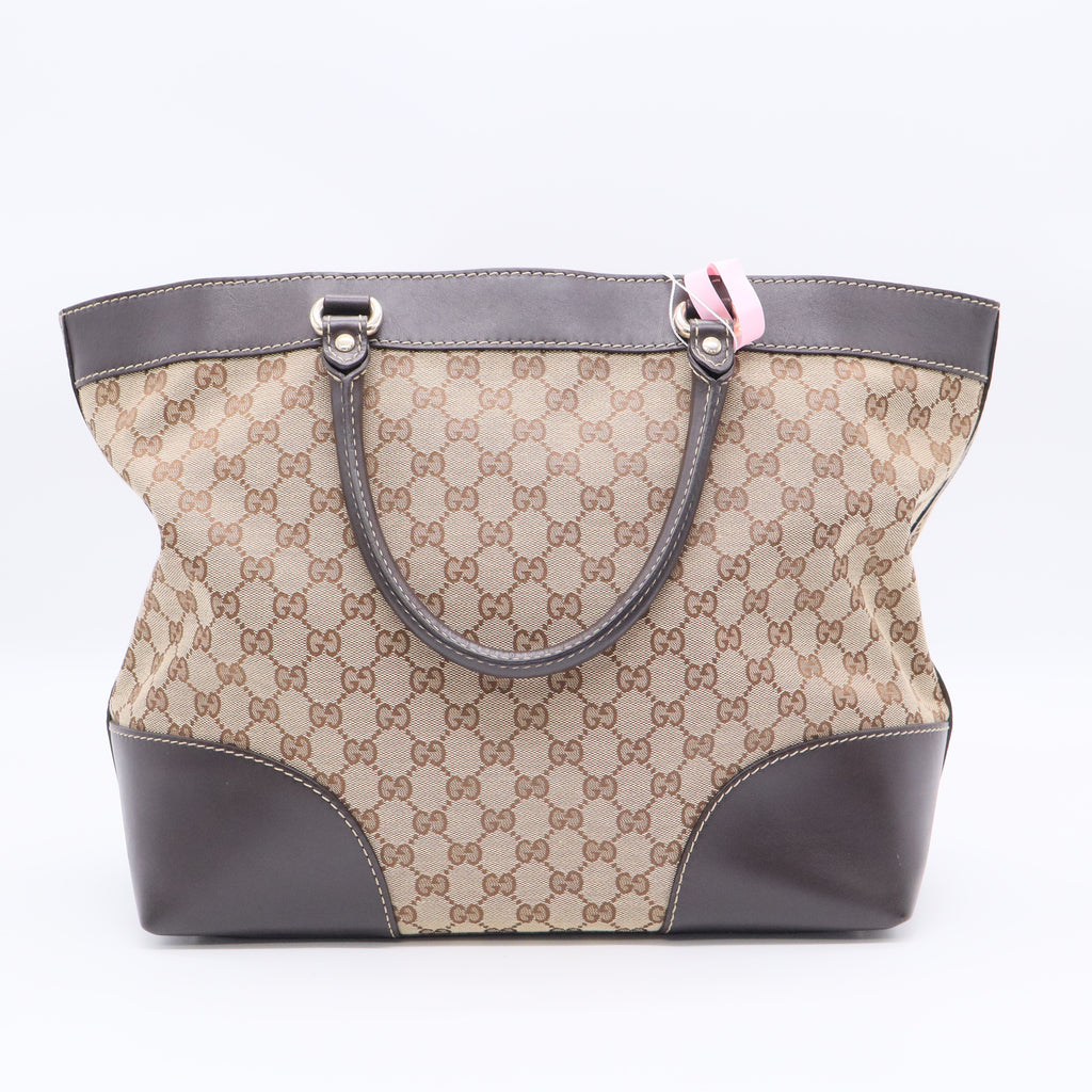 Gucci Monogram Lovely Heart Top Handle Dark Brown Twins LDJ3318