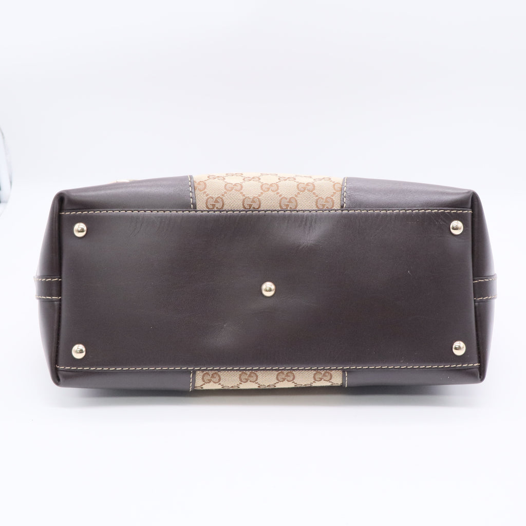 Gucci Monogram Lovely Heart Top Handle Dark Brown Twins LDJ3318
