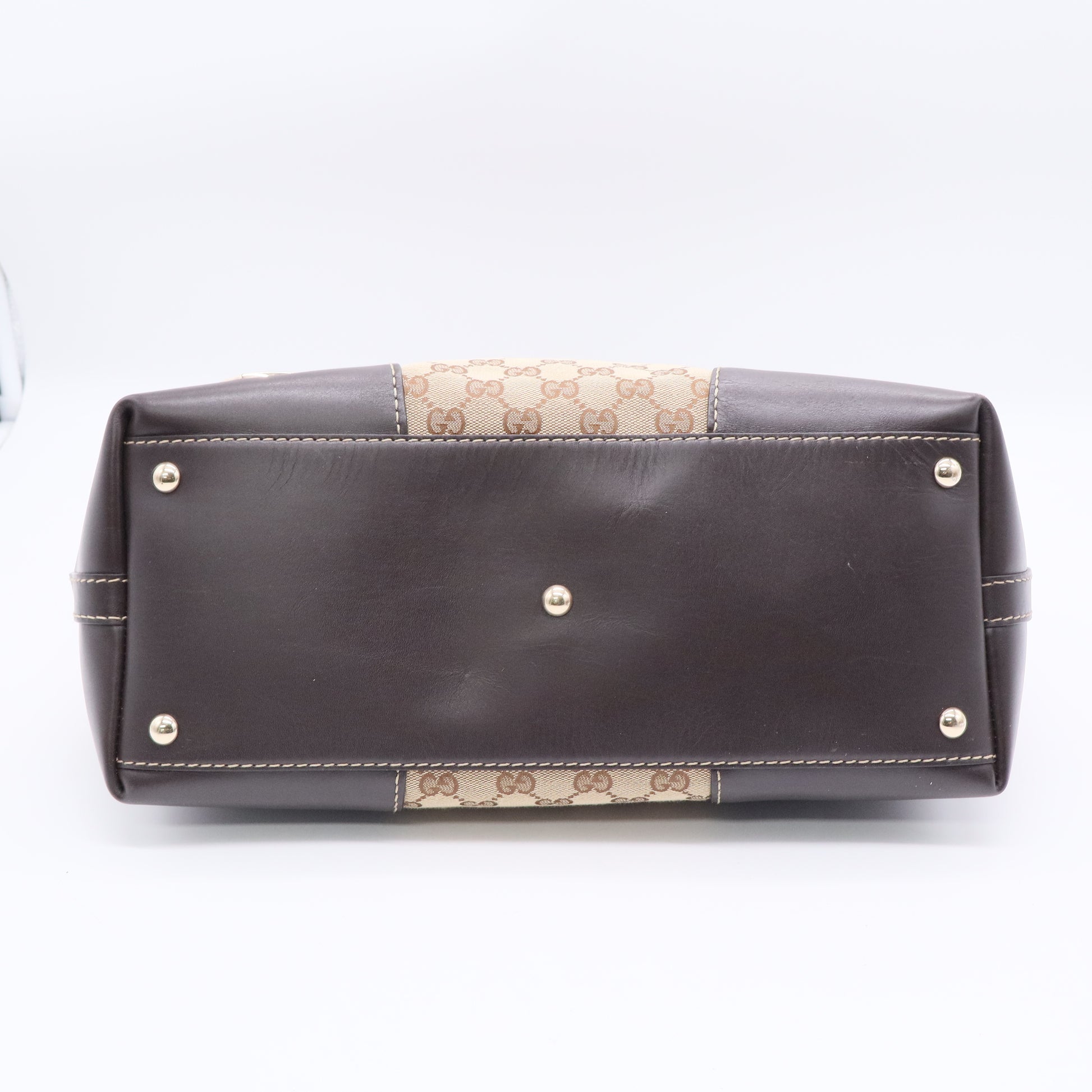 Gucci Monogram Lovely Heart Top Handle Dark Brown Twins LDJ3318