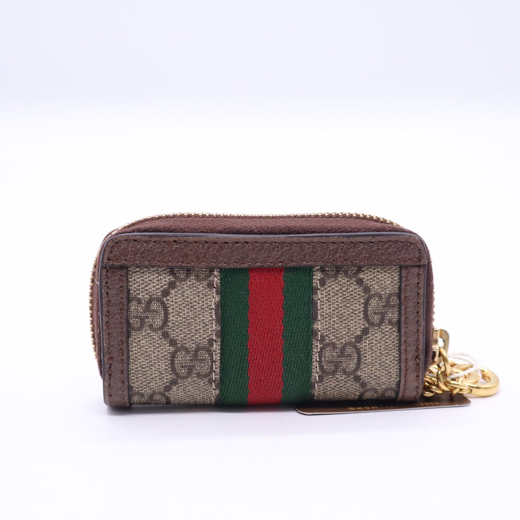 Gucci GG Supreme Monogram Web Ophidia Zip Around Key Case Beige New Acero twins LDJ3877