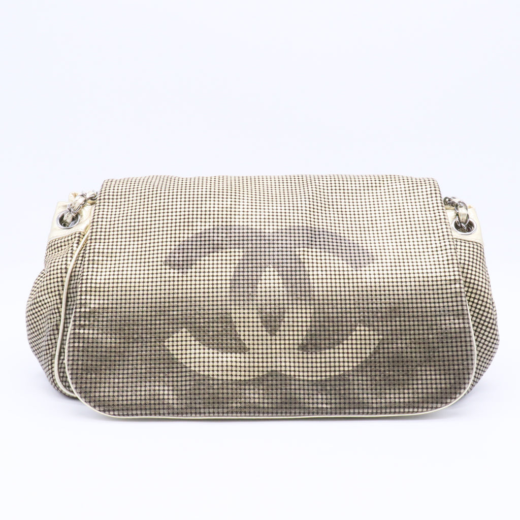 Hollywood Accordion Flap Bag Perforated Leather Medium