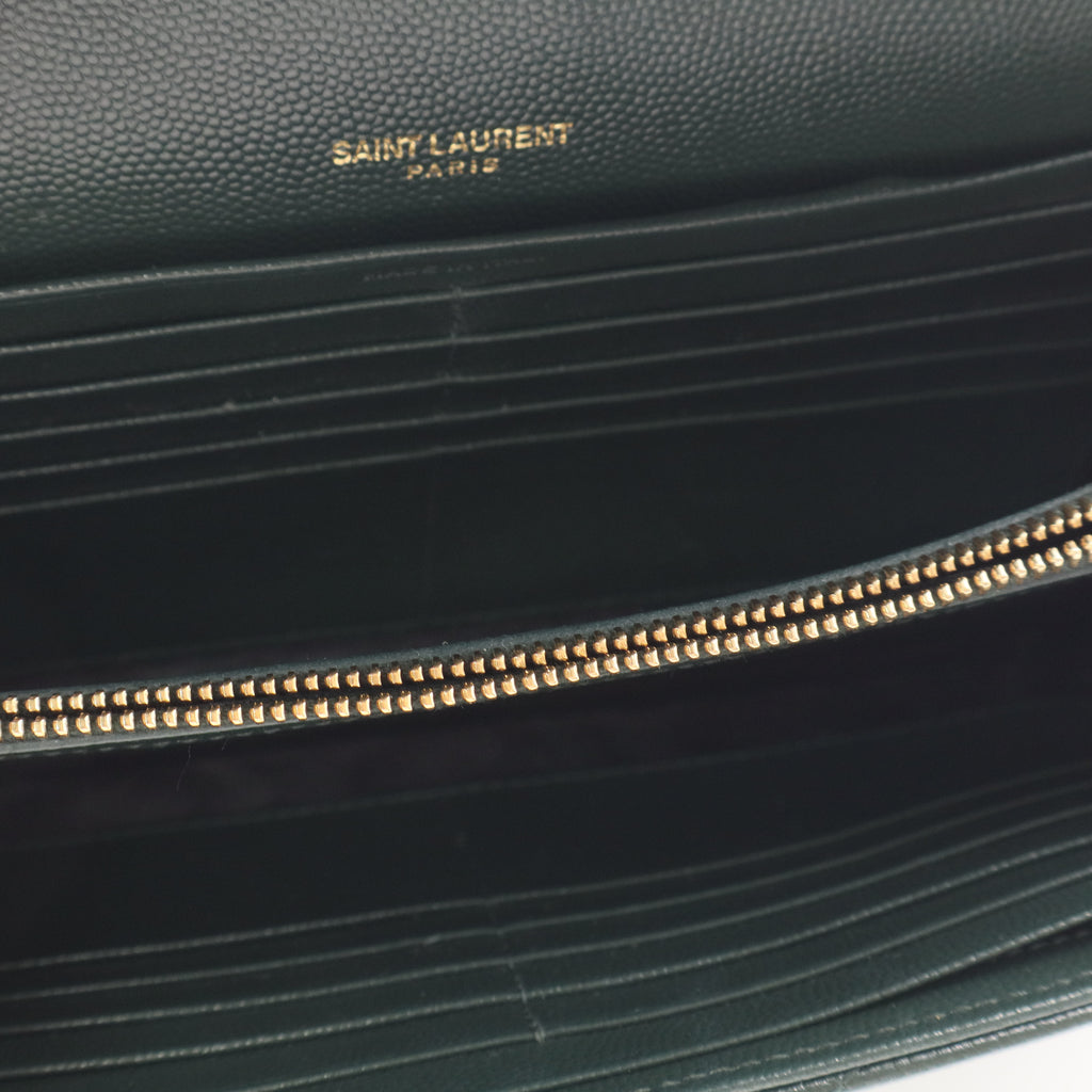 Classic Monogram Wallet on Chain Matelasse Chevron Leather Small  Twins