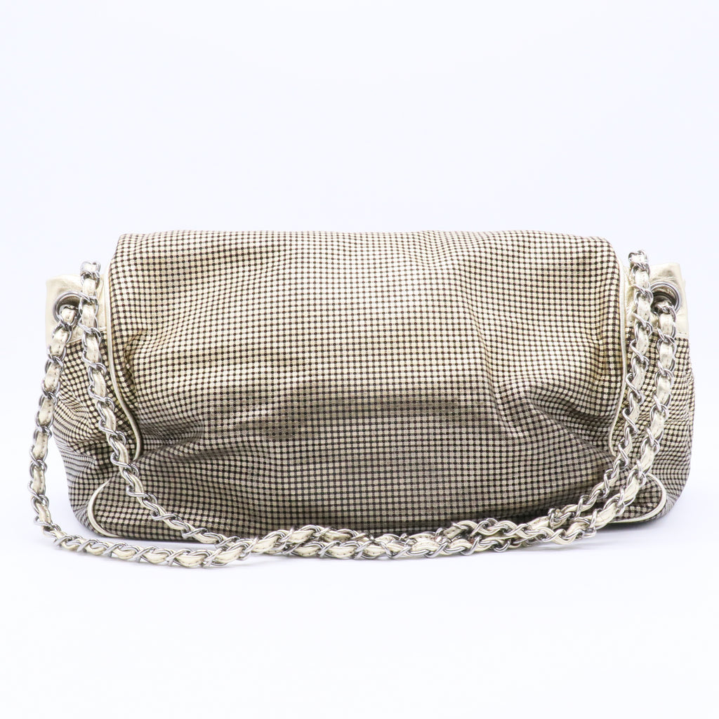 Hollywood Accordion Flap Bag Perforated Leather Medium