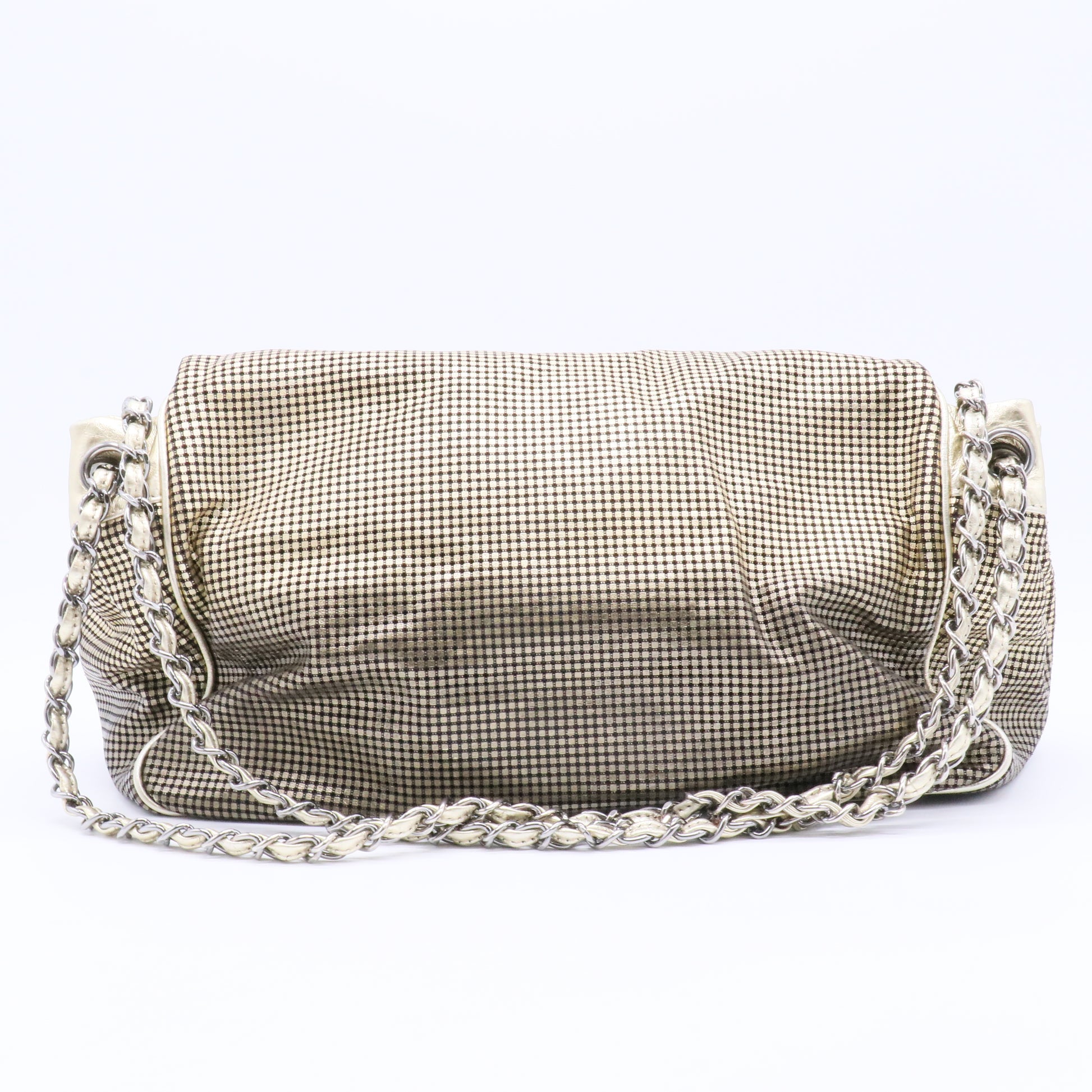 Hollywood Accordion Flap Bag Perforated Leather Medium