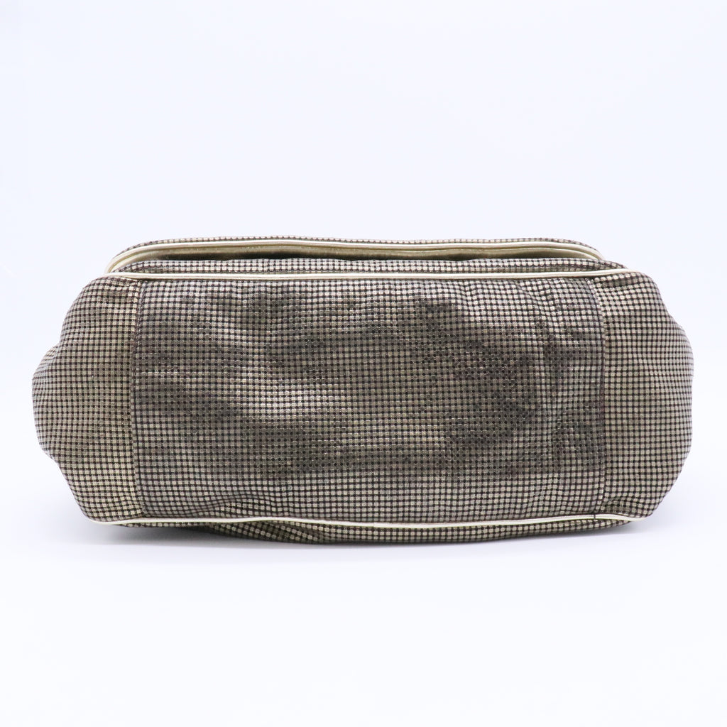 Hollywood Accordion Flap Bag Perforated Leather Medium