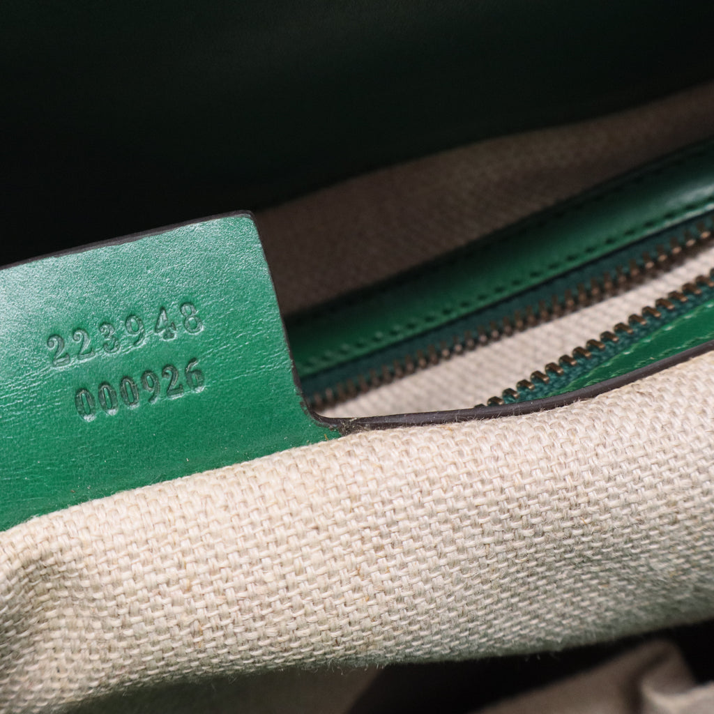 Gucci Crocodile-Trimmed GG Secret Top Handle Bag Twins LDJ3319