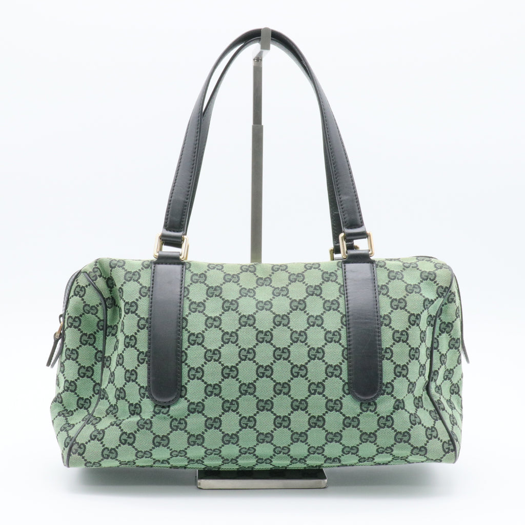 Boston GG Canvas Shoulder Bag Green For Gisel