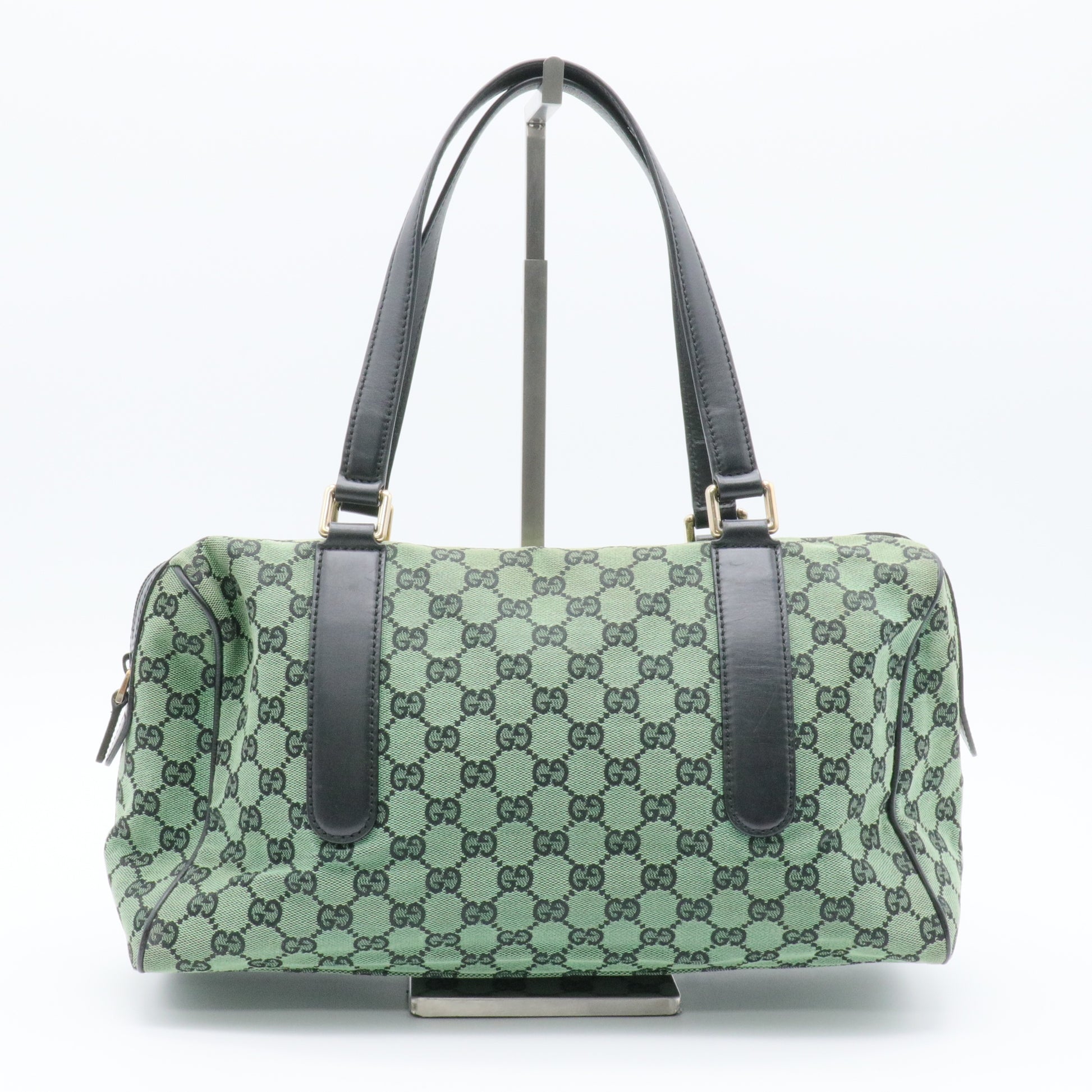 Boston GG Canvas Shoulder Bag Green For Gisel