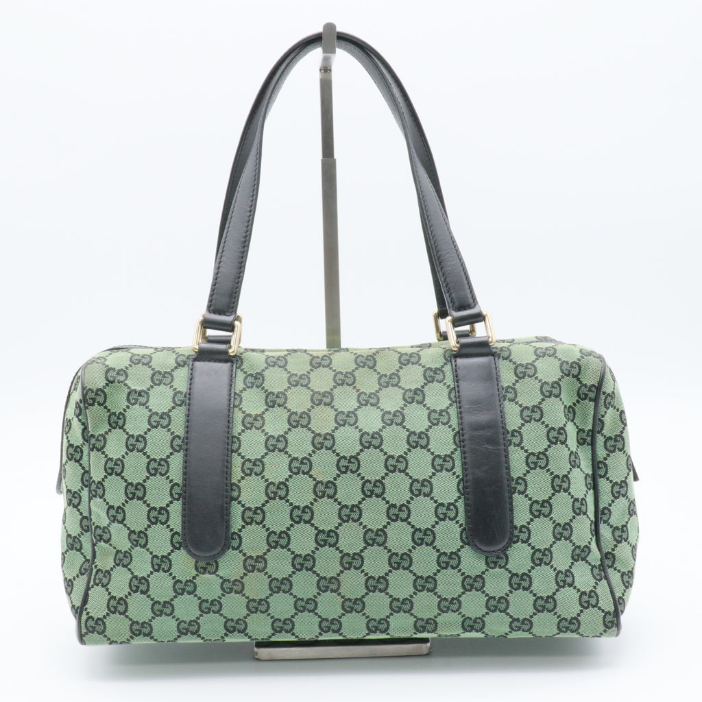 Boston GG Canvas Shoulder Bag Green For Gisel