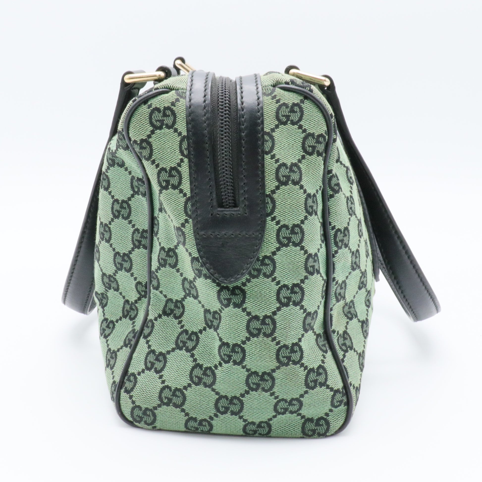 Boston GG Canvas Shoulder Bag Green For Gisel