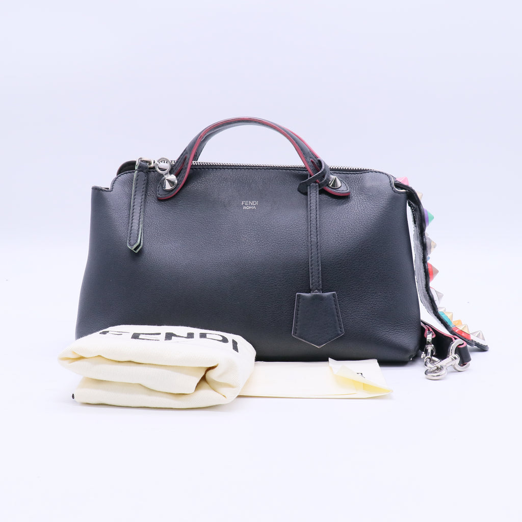 Fendi Vitello Dolce 4 Color Medium By The Way Boston Bag Blue Notte Multicolor twins LDJ3901