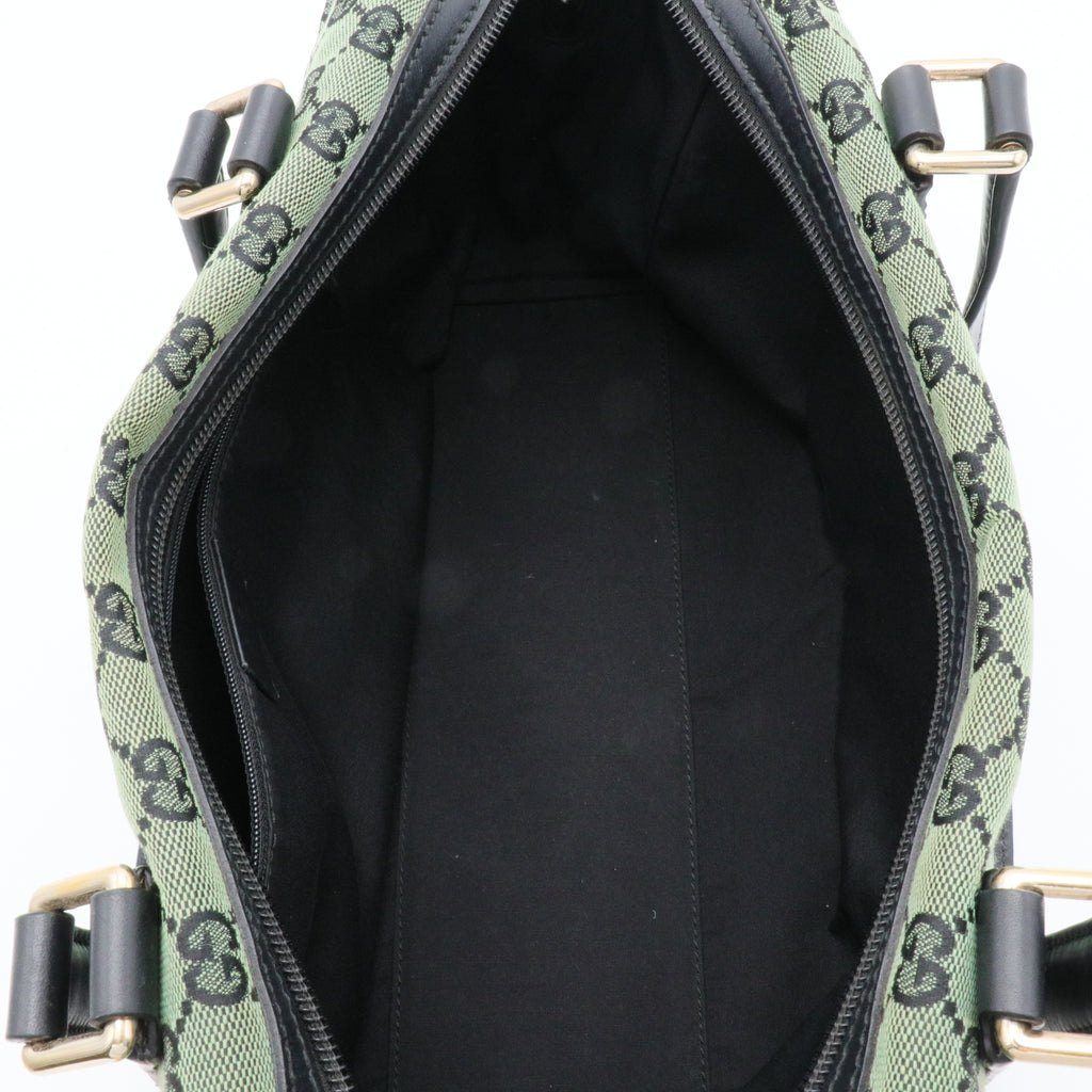 Boston GG Canvas Shoulder Bag Green For Gisel