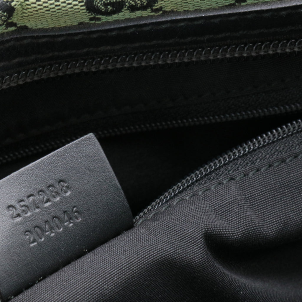 Boston GG Canvas Shoulder Bag Green For Gisel