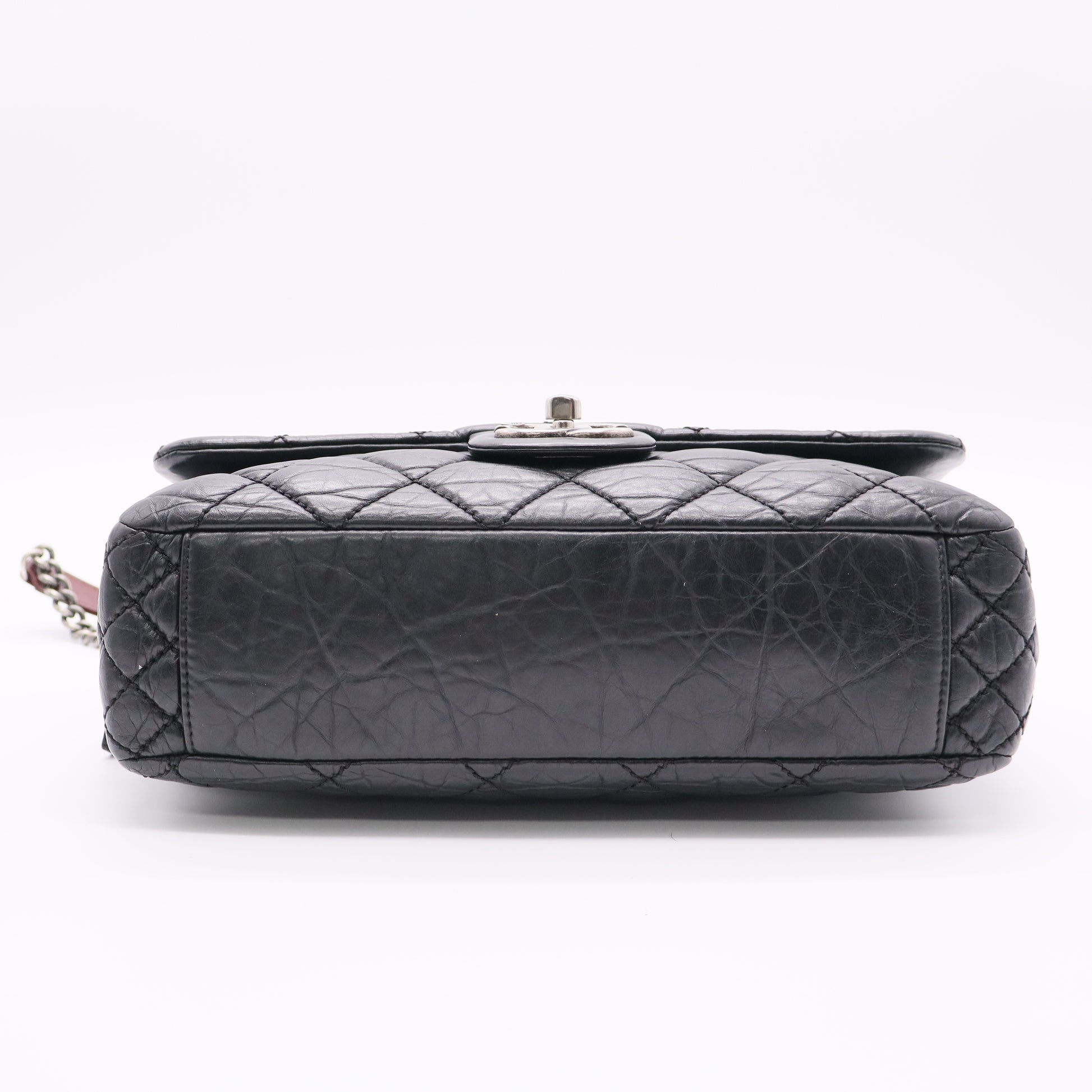 Portobello Flap Bag Quilted Aged Calfskin with Tweed Jumbo Twins