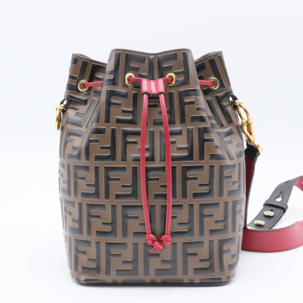 Mon Tresor Bucket Bag Zucca Embossed Leather For Gisel