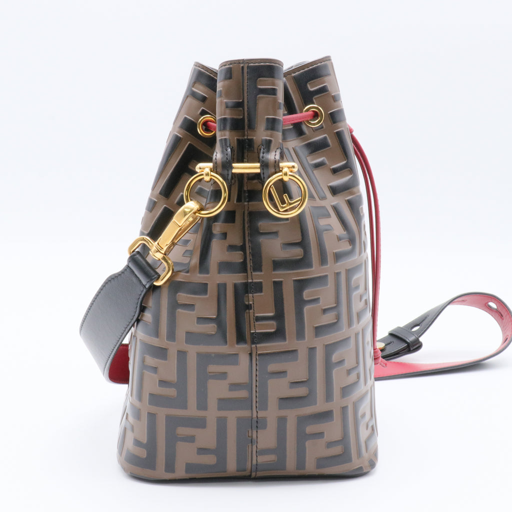 Mon Tresor Bucket Bag Zucca Embossed Leather For Gisel