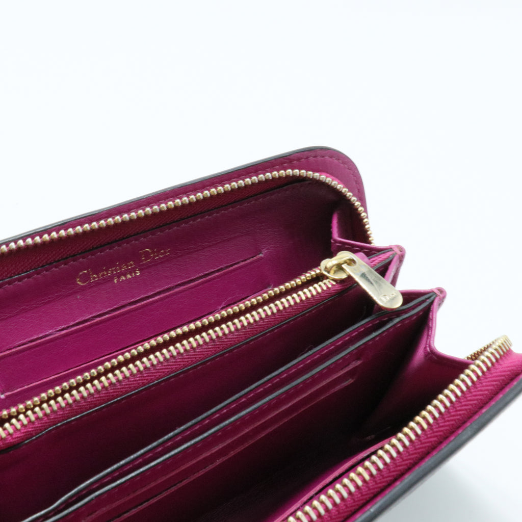 Leather Diorissimo Voyageur Zip Around Wallet